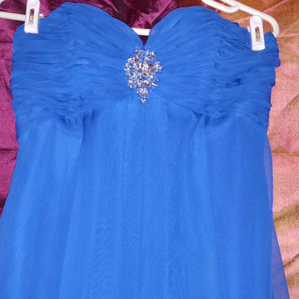 Royal Blue Da Vinci Formal/ Prom Dress Size 10 - Picture 2 of 6